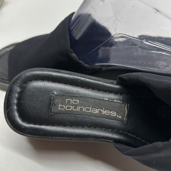 No Boundaries Lizzie Chunky Slip On Chonky Sandals Open Toe Black VTG 90s 8.5 - Picture 8 of 11